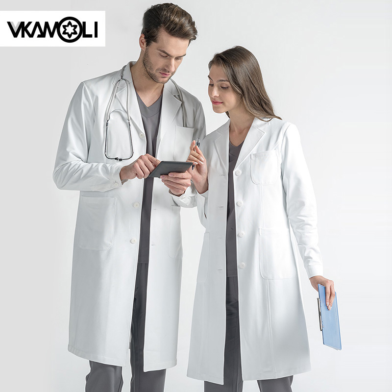 Medical Lab Coats - 高品質アンチズー生地白衣長袖歯科医服美容院医師服作業服白衣