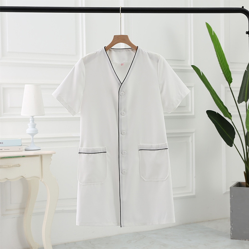 Medical Lab Coats - 高品質の皮膚管理作業服白女性の半袖韓国コートスパマッサージセラピスト健康作業服