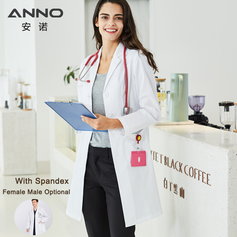 Medical Lab Coats - 女性用長袖ラボユニフォーム,スパンデックスの伸縮性ワークアウター,高品質のチョイス,男性と女性用の白い医師服