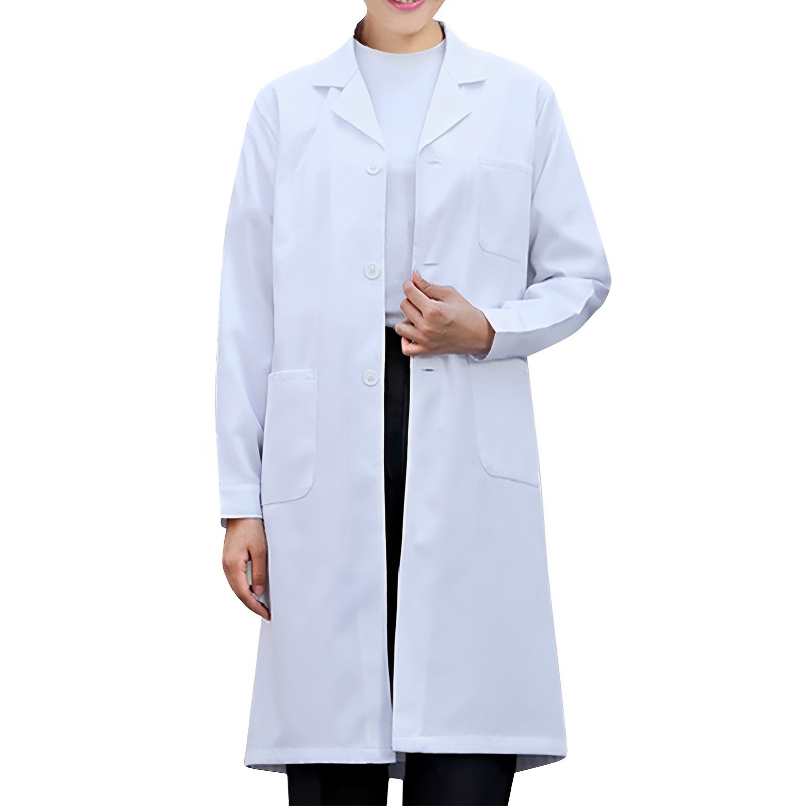 Medical Lab Coats - 白衣女性男性学生化学ヘルスケア専門家ナース長袖ドクターワークローブユニセックスコート