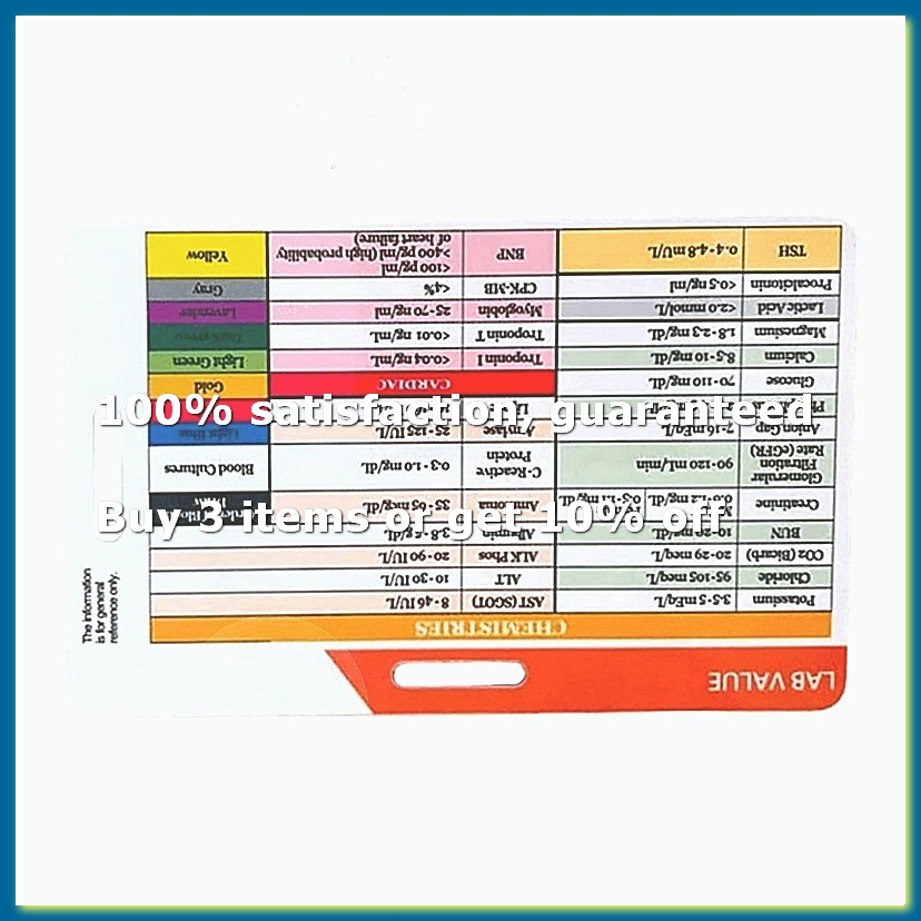 Medical Lab Values - 検査値と採血順序のバッジカード、看護師用アクセサリーカード、参考カード、医療ギフト-A62I