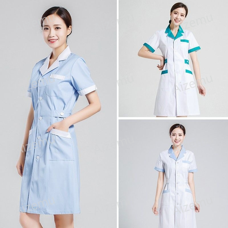 Medical Lab Coats - ユニセックス半袖美容サロンスクラブドレス白薬局医師制服白衣ペットグルーミングスパユニフォームカスタムロゴ
