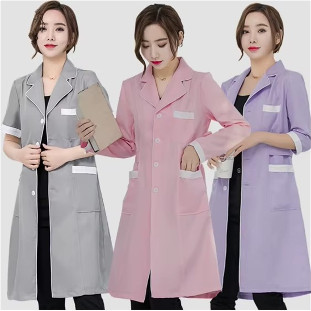 Medical Lab Coats - シンプルなしわ防止スパユニフォーム,美容院のユニフォーム,実験室のペットショップのスクラブオーバーオール,無地,グレー,スリム,高品質