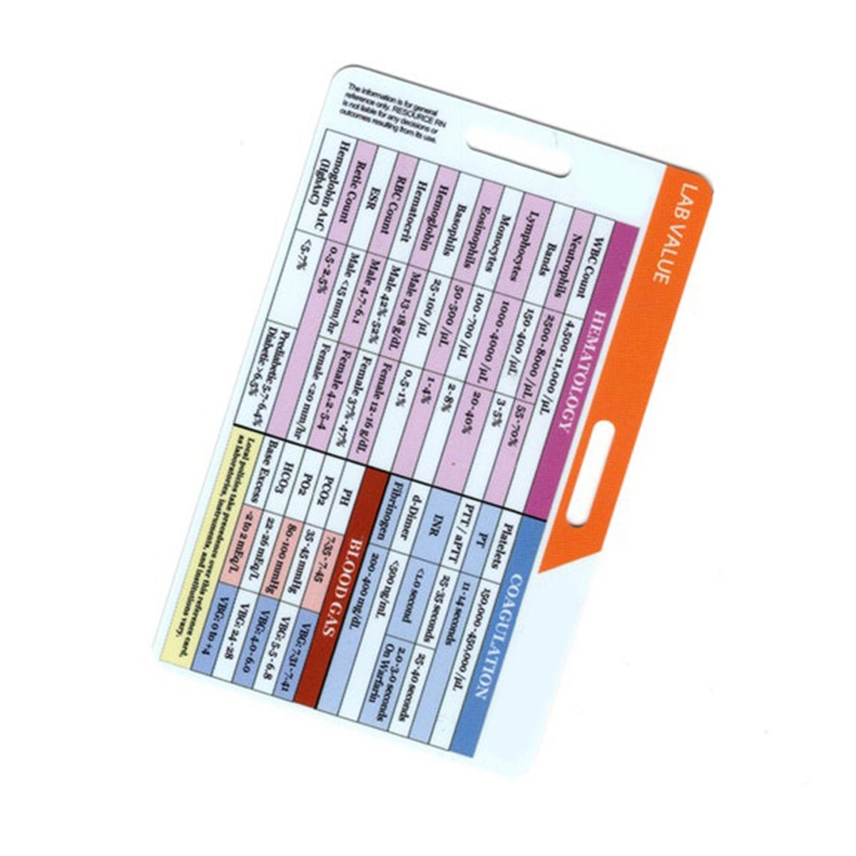 AA77 新品 血液採取のラボ値と順序に関するバッジカード、 - Medical Lab Values のレビューと価格