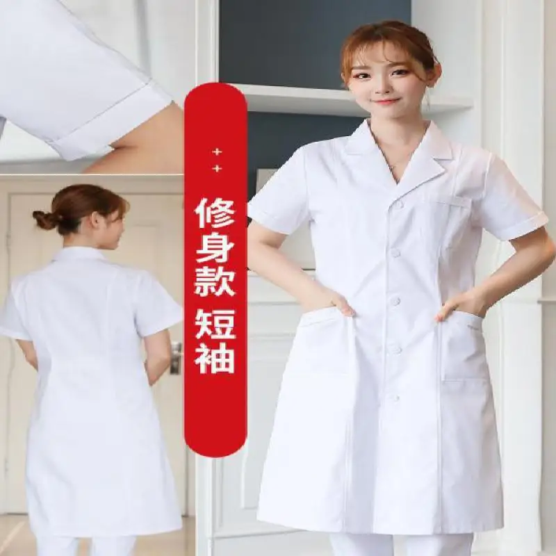 白い白衣実験医療制服長袖学生白衣食品工場ナース制服研究室作業 - Medical Lab Coats のレビューと価格