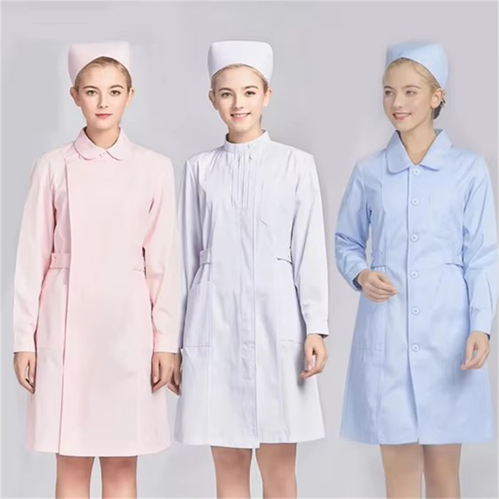 新しい純粋な綿通気性白制服コート研究室作業服美容院制服歯科ケ - Medical Lab Coats のレビューと価格