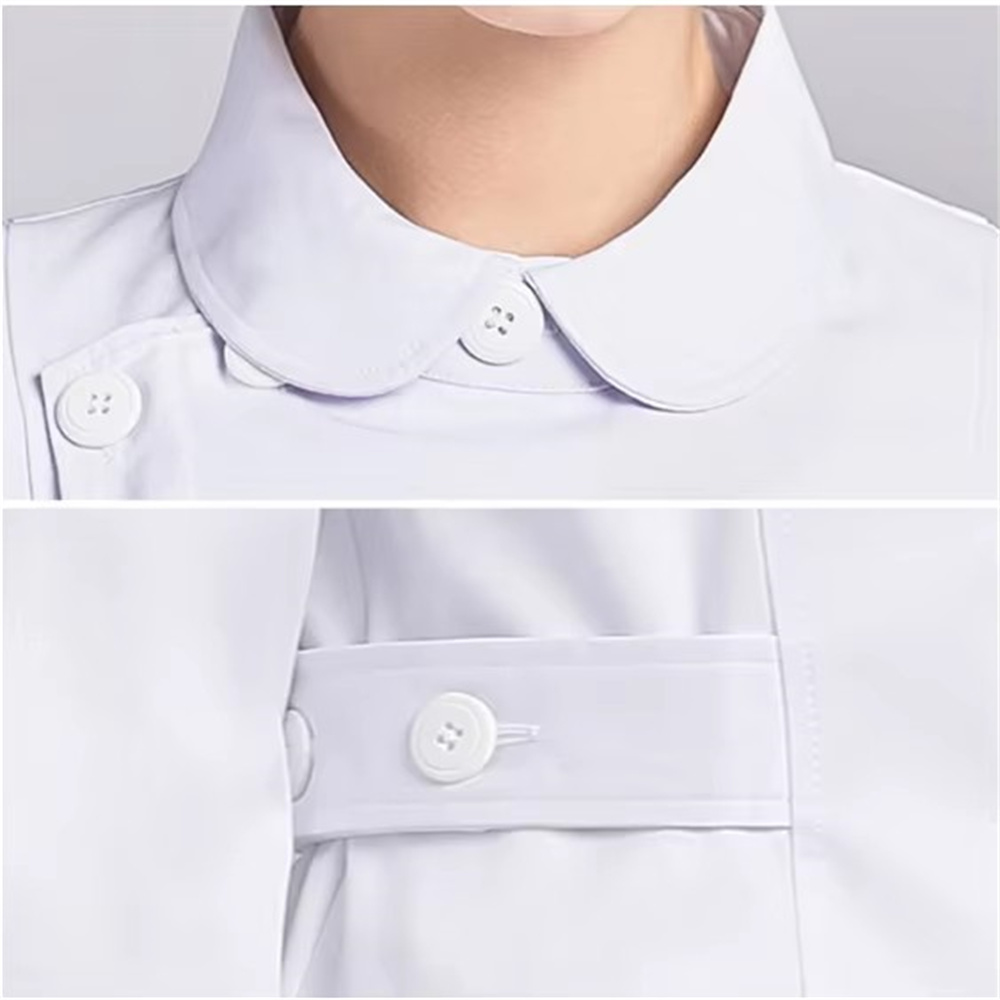 新しい純粋な綿通気性白制服コート研究室作業服美容院制服歯科ケ - Medical Lab Coats のレビューと価格