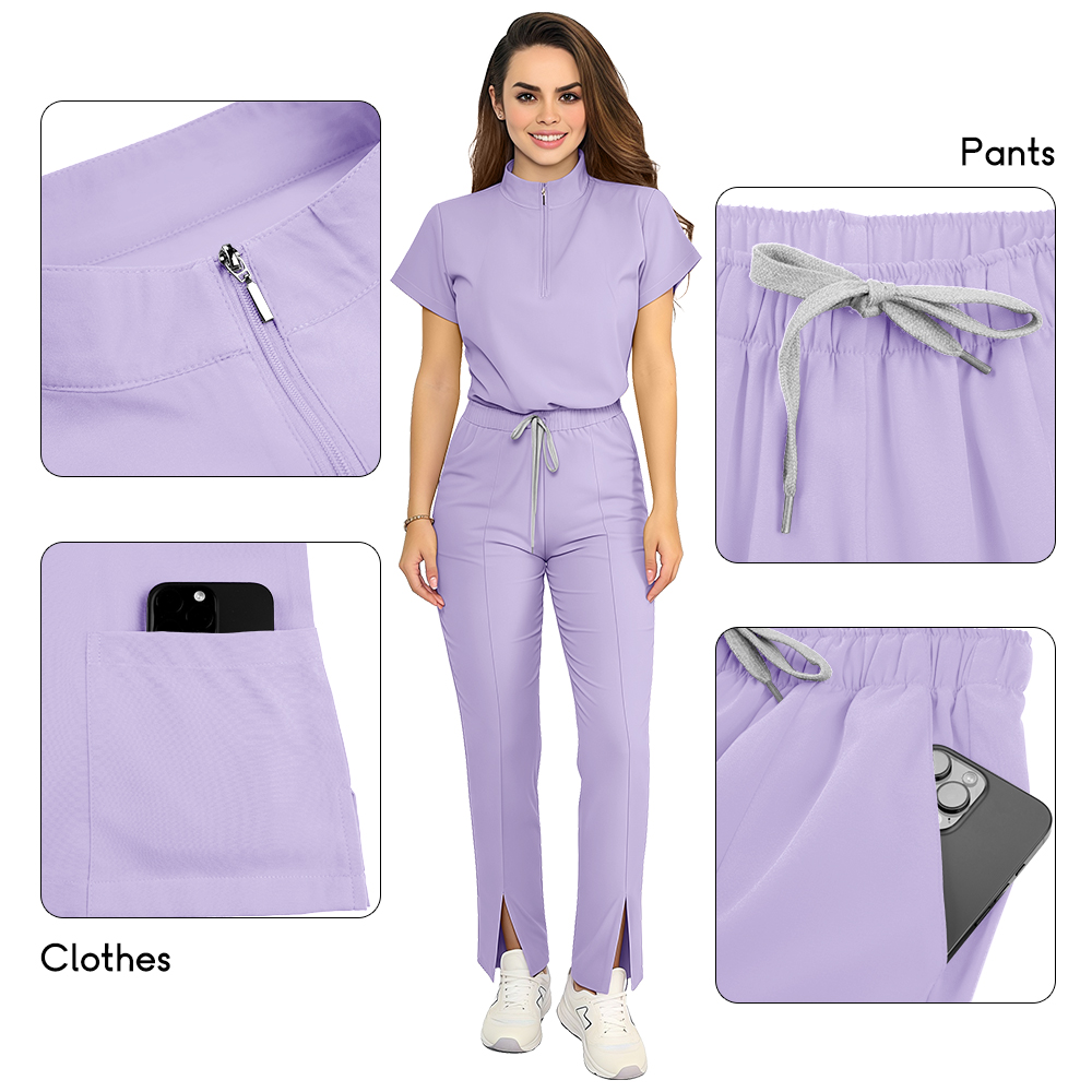 医療用トップパンツ医療服女性用ワークセット医師スパサロン手術 - Medical Lab Coats のレビューと価格
