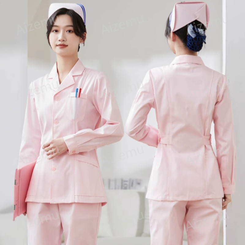 新しい白い長袖ナースユニフォーム、白衣、女性用医師ユニフォー - Medical Lab Coats のレビューと価格