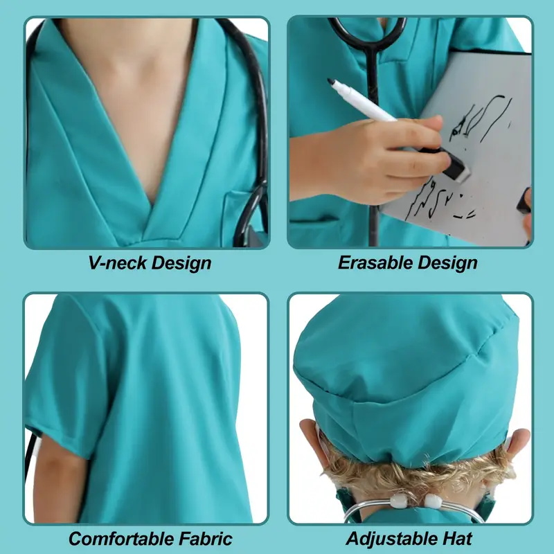 子供のための医師と看護師のコスプレ衣装,白い実験室のコート, - Medical Lab Coats のレビューと価格