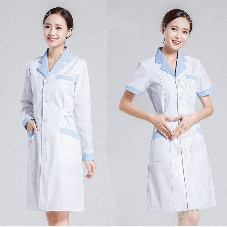 ユニセックス半袖美容サロンスクラブドレス白薬局医師制服白衣ペ - Medical Lab Coats のレビューと価格