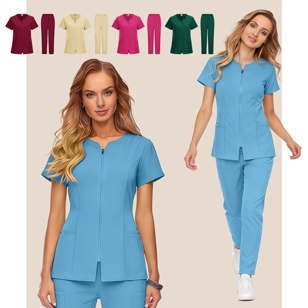 卸売医療スクラブセット スパンデックスストレッチ ナーススク - Medical Lab Coats のレビューと価格