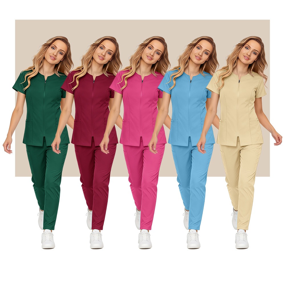 卸売医療スクラブセット スパンデックスストレッチ ナーススク - Medical Lab Coats のレビューと価格