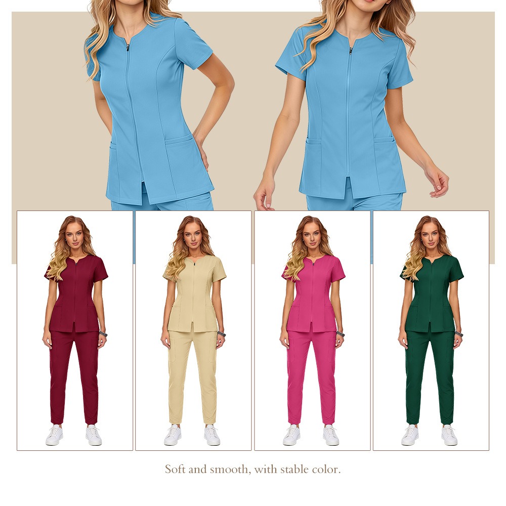 卸売医療スクラブセット スパンデックスストレッチ ナーススク - Medical Lab Coats のレビューと価格
